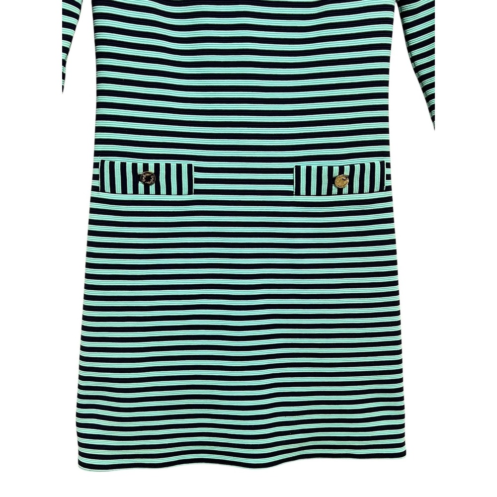 Lilly Pulitzer Mint Green and Black Striped Long Sleeve Dress - Picture 9 of 12
